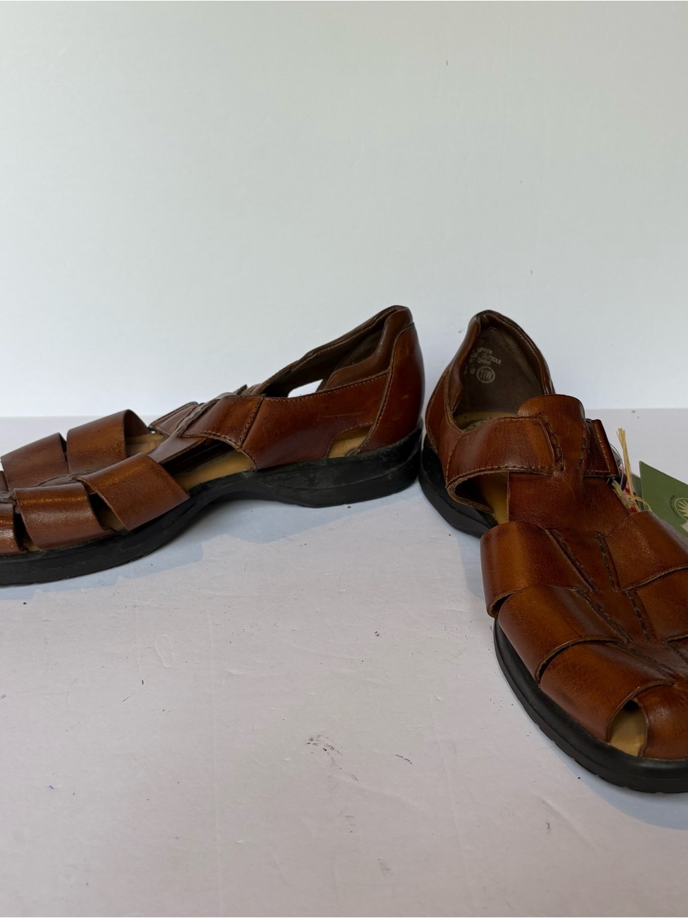 Men's Brown Leather Fisherman Sandals by Earth Shoe Size 11W "Harlen" NWT